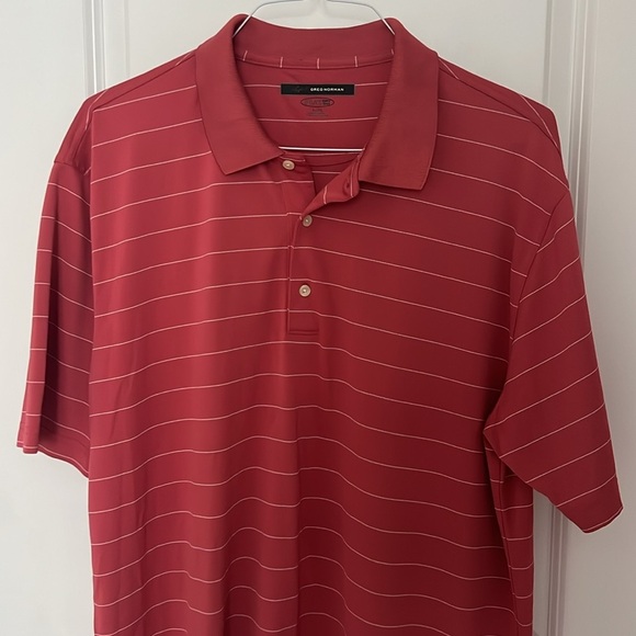 Greg Norman Collection Striped Red Polo Shirt - Picture 2 of 7